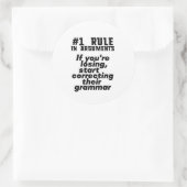 Sticker Rond Drôle Citation humoristique Grammaire Anglais Ense (Sac)