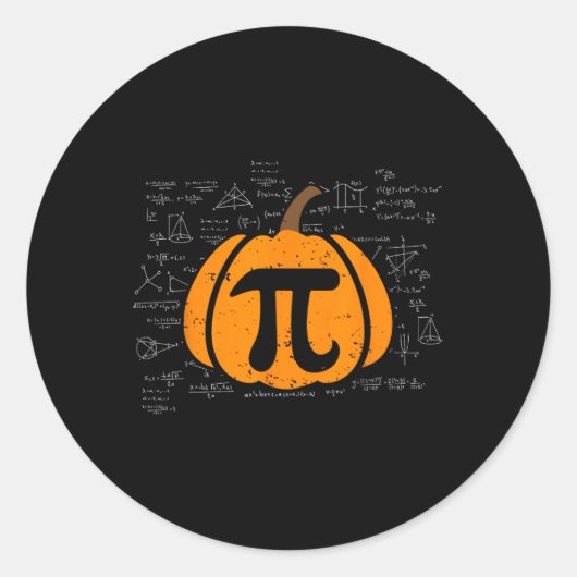 Sticker Rond Drôle Citrouille Pie Math Enseignant Halloween Tha (Devant)