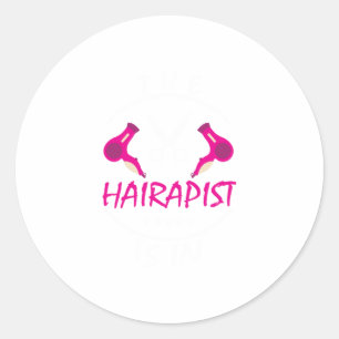 Sticker Rond Drôle Coiffeur Coiffeur Cadeau Cadeau Hairapist