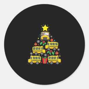 Sticker Rond drôle conducteur de bus scolaire ornement d'arbre 
