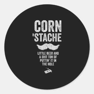 Sticker Rond Drôle Cornhole Dirty Adulte Humour Cornhole Et Biè