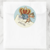 Sticker Rond Drôle Couronne Mariage royale (Sac)