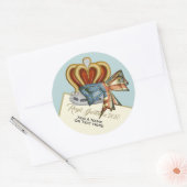 Sticker Rond Drôle Couronne Mariage royale (Enveloppe)