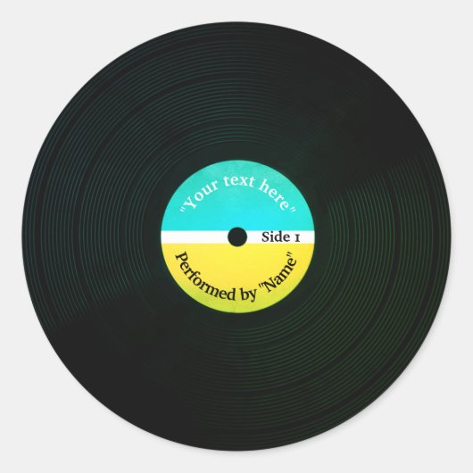 Sticker Rond Drôle couverture musicale couverture vinyle plaque (Devant)