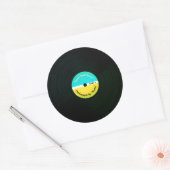 Sticker Rond Drôle couverture musicale couverture vinyle plaque (Enveloppe)