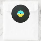 Sticker Rond Drôle couverture musicale couverture vinyle plaque (Sac)