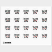 Sticker Rond Drôle Crazy Chat Lady Kitty Maman Kitten Papa (Feuille)
