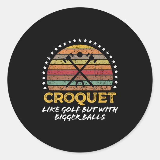 Sticker Rond Drôle Croquet Joke Gros Devis Graphique (Devant)
