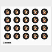 Sticker Rond Drôle Dab Animal Dancing Dabbing Hamster meme (Feuille)