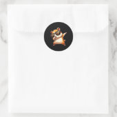 Sticker Rond Drôle Dab Animal Dancing Dabbing Hamster meme (Sac)