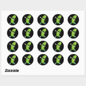 Sticker Rond Drôle Dabbing Pickle Cadeau Cute Dancing Cucumber (Feuille)