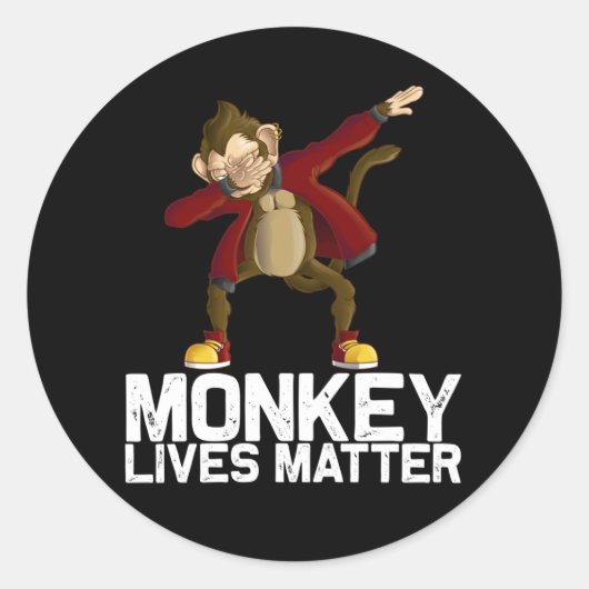 Sticker Rond Drôle Dabbing Singe (Devant)