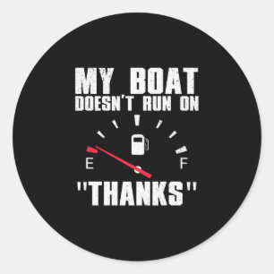 Sticker Rond Drôle d'art de bateau pour hommes femmes embarcati
