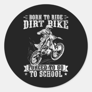 Sticker Rond Drôle d'art de moto cross pour garçons filles Moto