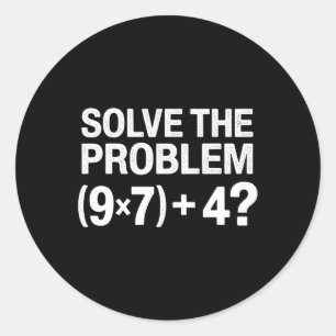Sticker Rond Drôle de 67 Mème Pemdas Prof de maths Brainrot Élé