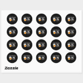Sticker Rond Drôle de 71e anniversaire (Feuille)
