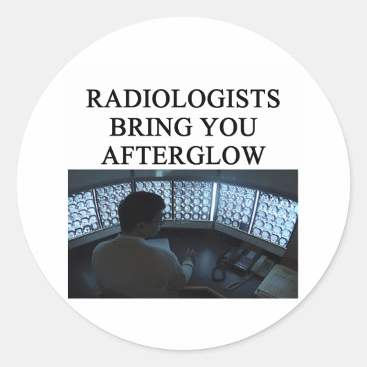 Sticker Rond drôle de blague en radiologie (Devant)