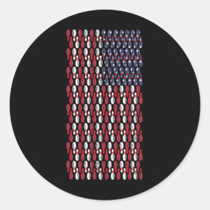 Sticker Rond Drôle de Bowling Pin American