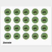Sticker Rond Drôle de caca de renne Noël (Feuille)