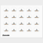 Sticker Rond Drôle de café (Feuille)