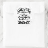 Sticker Rond Drôle de camping à boire des paroles (Sac)