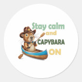 Sticker Rond drôle de capybara, cadeau, mignon capybara, ne pas (Devant)
