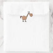 Sticker Rond Drôle de cheval derpy Cheval brun idiot (Sac)