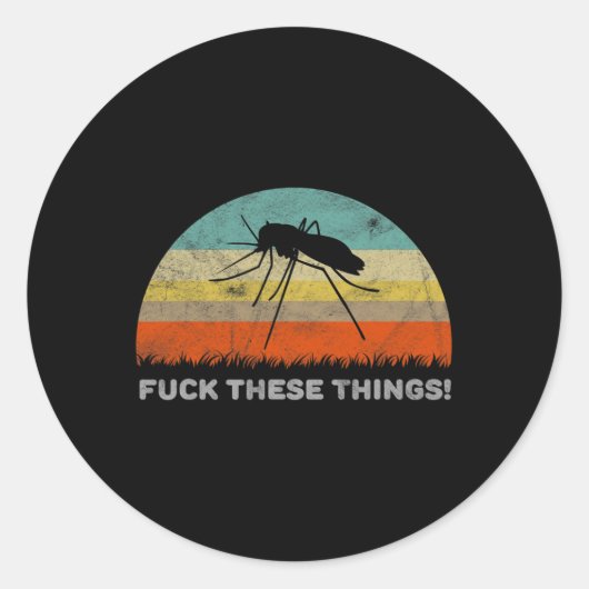 Sticker Rond Drôle de choses moustique (Devant)