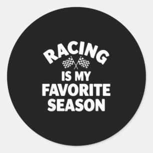 Sticker Rond Drôle de course ma saison préférée disant sarcasti