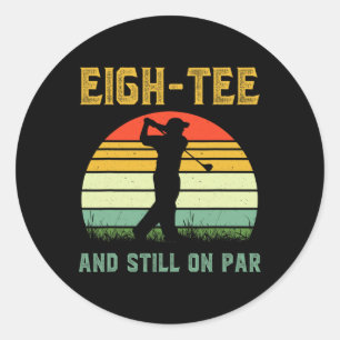 Sticker Rond Drôle de golf pour 80e anniversaire Golf Pun Golfi