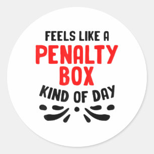 Sticker Rond Drôle de hockey, on dirait une boîte de pénalité J