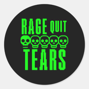 Sticker Rond Drôle de joueur de jeu sarcasme rage quitter Noob