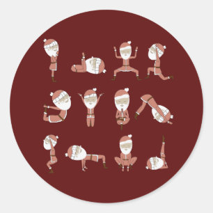 Sticker Rond Drôle de Noël