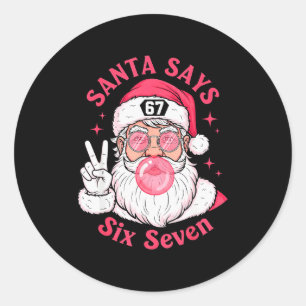 Sticker Rond Drôle de Noël 67 Mème Cerveau Pourri Père Noël Xma