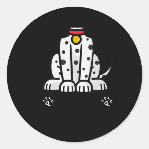 Sticker Rond Drôle de prétendre que je suis un chien dalmate La