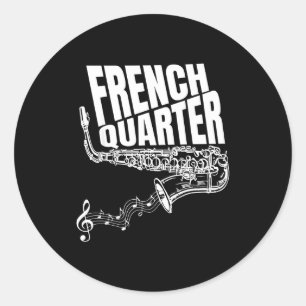 Sticker Rond Drôle de saxophone de jazz Mardi Gras de La Nouvel