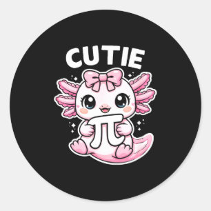 Sticker Rond Drôle de symbole axolotl mignon professeur de math