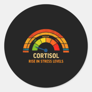 Sticker Rond Drôle de taux de cortisol bas v meme Drôle de cort
