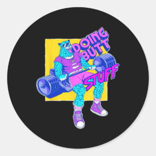 Sticker Rond Drôle de trucs à faire Entraînement Bodybuilding F