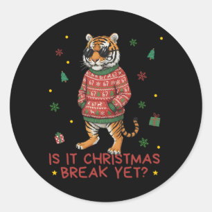 Sticker Rond Drôle de vacances de Noël Est-ce que c'est les vac