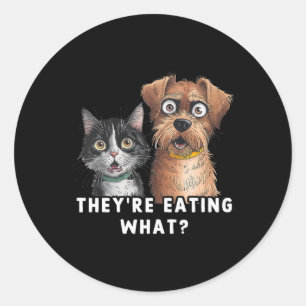 Sticker Rond Drôle Débat Élection 2024 Animaux de compagnie Chi
