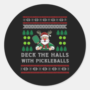 Sticker Rond Drôle Deck Les Halls Mal Sweater Pickle