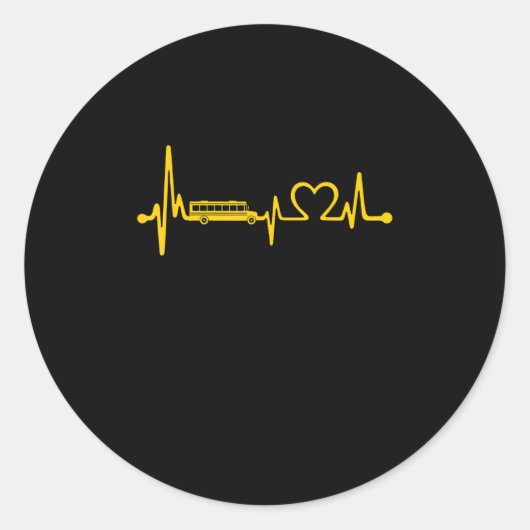 Sticker Rond drôle d'école de bus conducteur cadeau amour école (Devant)