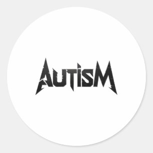 Sticker Rond Drôle Design Autism Rock Mème Neurodivergent