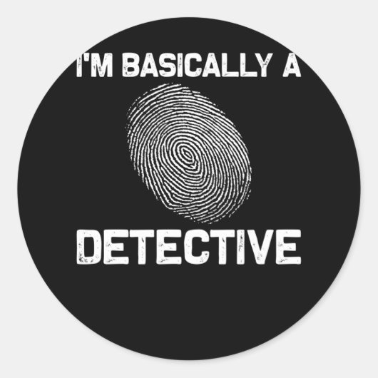 Sticker Rond Drôle détective d'enquête criminelle dramatique Le (Devant)