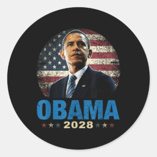 Sticker Rond Drôle d'Obama 2028