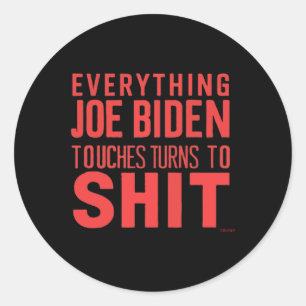 Sticker Rond Drôle Donald Trump 2024 Tout Joe Biden Touch