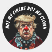 Sticker Rond Drôle Donald Trump clown (Devant)