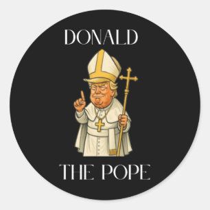 Sticker Rond Drôle Donald Trump Pope mème drôle
