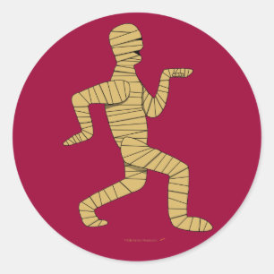 Sticker Rond Drôle Drôle Cartoon Égyptien Mummy Pyramides Perso